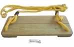 Flat Timber Swing on Orange Ropes